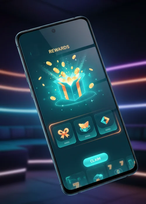 Ein goldener Glücksdrache umgibt funkelnde Münzen und Bonus-Symbole, die die attraktiven Bonusangebote des Fortune Dragon Casino illustrieren.